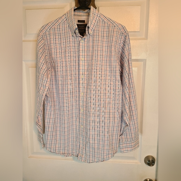(1126) Jos. A. Banks Men's Classic Oxford Dress Shirt, Size: Small Color: Stripe - Picture 2 of 14